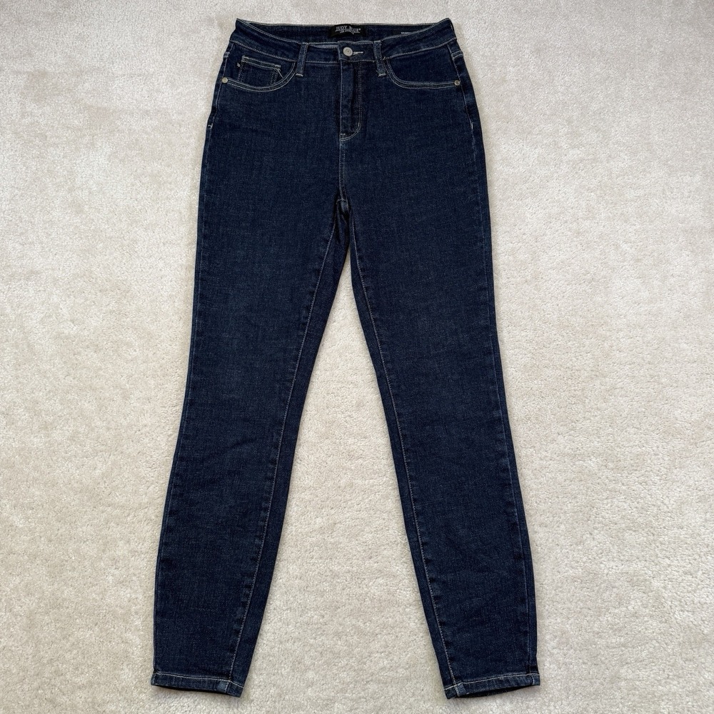 Judy Blue Tummy Control Skinny Jeans 7 /28 Blue Dark High Rise Stretch Shaping
